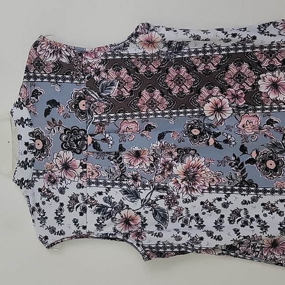 Perception Floral Multicolored Sleeveless Tunic Top M - Picture 7 of 11